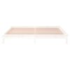 vidaXL Estructura cama LED sin colch&oacute;n madera maciza blanco 140x200 cm