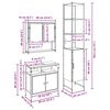 vidaXL Juego de muebles de ba&ntilde;o 3 pcs Roble Negro Madera contrachapada