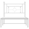 vidaXL Estructura cama sin colchón con cabecero metal blanco 90x200 cm