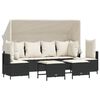 vidaXL Set de muebles de jard&iacute;n 5 pzas y cojines rat&aacute;n sint&eacute;tico negro