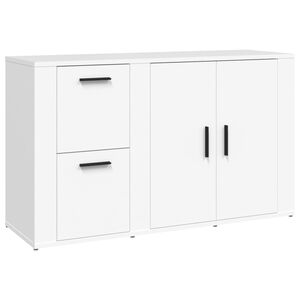 vidaXL Aparador de madera contrachapada blanco 100x33x59,5 cm