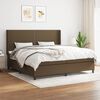 vidaXL Cama box spring con colch&oacute;n tela marr&oacute;n oscuro 200x200 cm