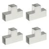 vidaXL Conectores de postes en T 4 uds metal galvanizado 101x101 mm