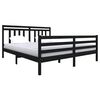 vidaXL Estructura de cama de madera maciza negra super king 180x200 cm