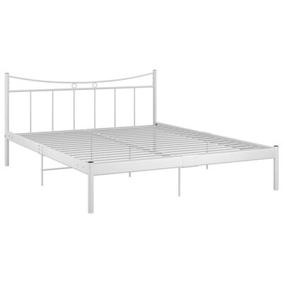 vidaXL Estructura de cama metal madera contrachapada blanco 160x200 cm
