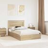 vidaXL Cama con almacenamiento con cabecera Roble Sonoma 120 x 190 cm