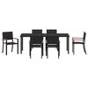 vidaXL Conjunto de Comedor de Jard&iacute;n 7 pcs Negro