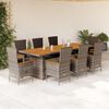 vidaXL Set de comedor de jard&iacute;n 11 pzas y cojines rat&aacute;n sint&eacute;tico gris