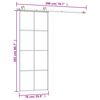 vidaXL Puerta corredera con set herrajes vidrio ESG aluminio 76x205 cm