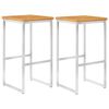 vidaXL Taburetes de bar 2 uds madera maciza acacia y acero inoxidable