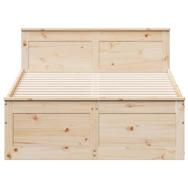 vidaXL Cama con cabecero sin colch&oacute;n madera maciza de pino 120x200 cm