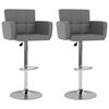 vidaXL Taburetes de cocina 2 unidades cuero sint&eacute;tico gris
