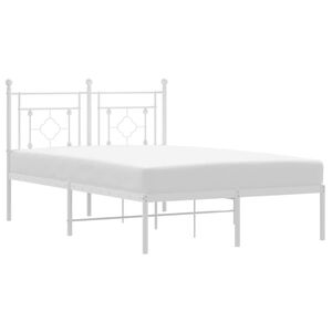vidaXL Estructura cama sin colch&oacute;n con cabecero metal blanco 120x190cm