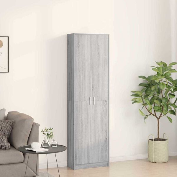 vidaXL Armario Gris Sonoma 55 x 25 x 189 cm Madera de ingenier&iacute;a
