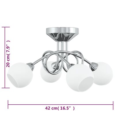 vidaXL Lámpara de techo pantallas redondas cerámica 4 bombillas LED G9