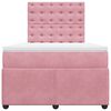 vidaXL Cama box spring con colch&oacute;n terciopelo rosa 120x200 cm