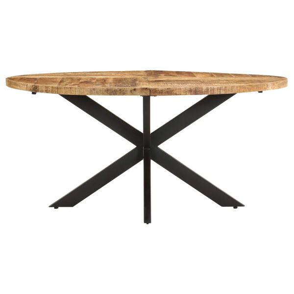vidaXL Mesa de comedor de madera de mango rugosa 160x90x75 cm