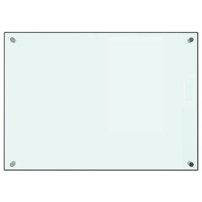 vidaXL Protección salpicaduras cocina vidrio templado blanco 70x50 cm