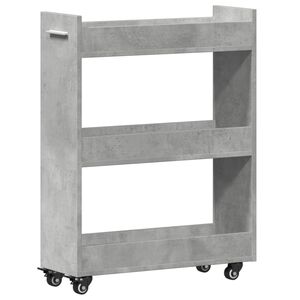 vidaXL Armario con ruedas madera ingenier&iacute;a gris hormig&oacute;n 60x22x79 cm