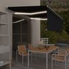 vidaXL Toldo retr&aacute;ctil manual con persiana y LED antracita 4x3 m
