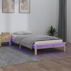 vidaXL Estructura de cama LED sin colchón madera maciza 90x200 cm