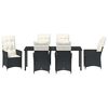 vidaXL Conjunto de Comedor de Jard&iacute;n 7 pcs Negro rat&aacute;n sint&eacute;tico