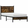 vidaXL Estructura de cama sin colch&oacute;n metal roble ahumado 90x200 cm