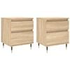 vidaXL Mesitas noche 2 uds madera ingenier&iacute;a roble Sonoma 40x35x50 cm