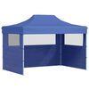 vidaXL Carpa plegable profesional con 3 paredes acero azul 3x4 m