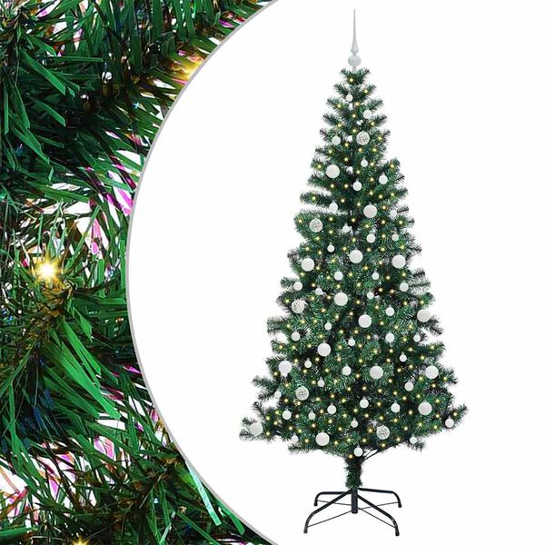 vidaXL &Aacute;rbol de Navidad Artificial Preiluminado Verde 210 cm
