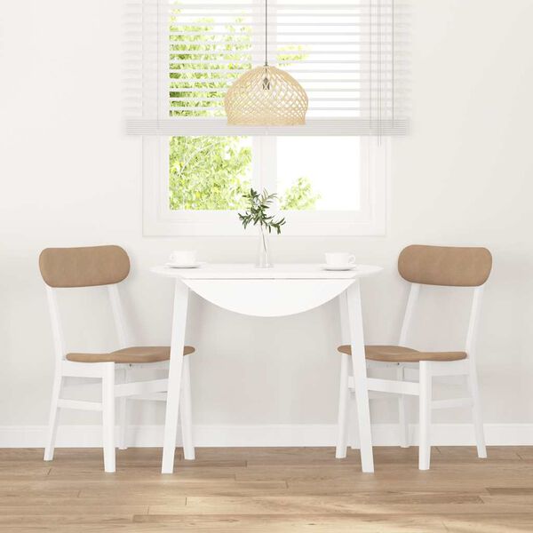 vidaXL Sillas de comedor con cojines 2uds madera maciza blanco caucho