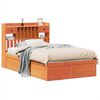 vidaXL Estructura de cama sin colch&oacute;n madera maciza marr&oacute;n 135x190 cm