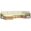 vidaXL Conjunto de sof&aacute;s de exterior 6 uds. Blanco y Crema Poli&eacute;ster