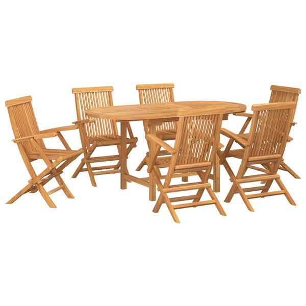 vidaXL Conjunto de Comedor de Jardín 7 pcs Marrón