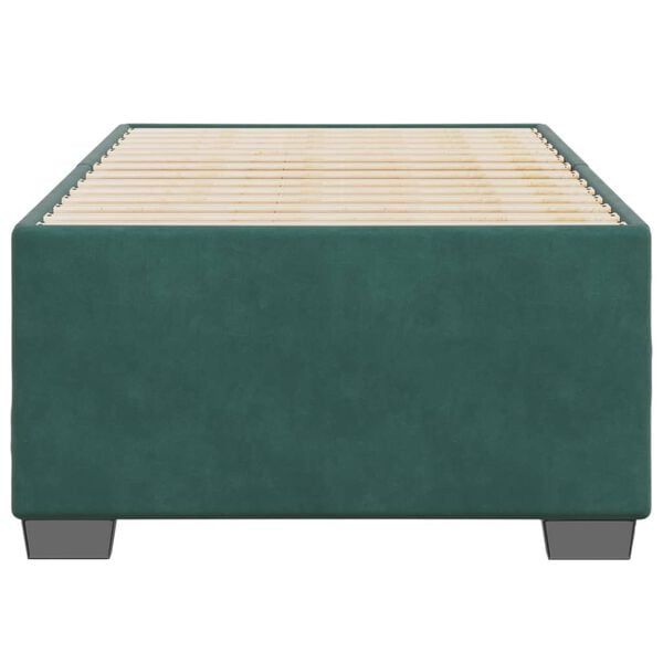 vidaXL Estructura de cama sin colch&oacute;n terciopelo verde oscuro 90x190cm