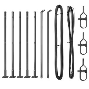 vidaXL Postes de cerca 7 pcs Gris Ø32mm 110 cm Acero galvanizado