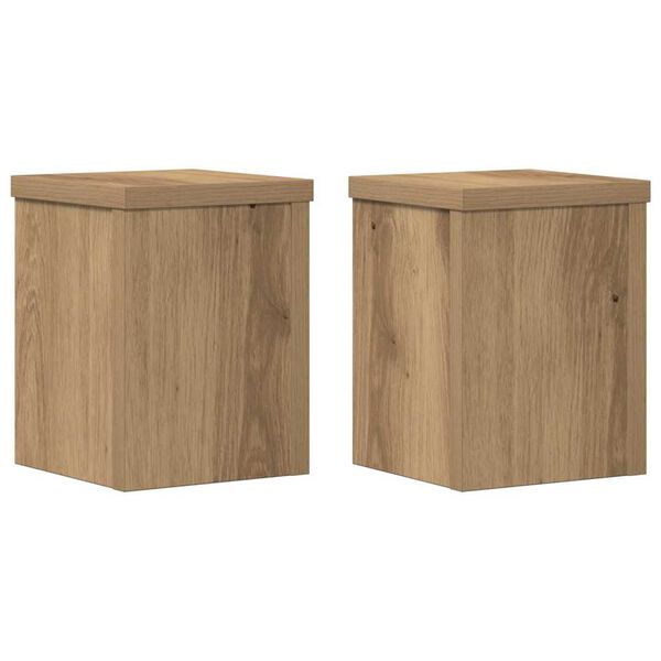 vidaXL Soportes de plantas 2 uds madera roble artisian 15x15x20 cm