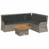 vidaXL Set de muebles de jard&iacute;n 5 pzas y cojines rat&aacute;n sint&eacute;tico gris
