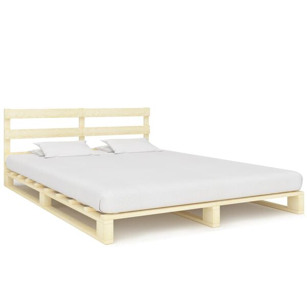 vidaXL Estructura cama palets sin colch&oacute;n madera maciza pino 160x200cm