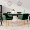 vidaXL Sillas de comedor 4 unidades terciopelo verde oscuro
