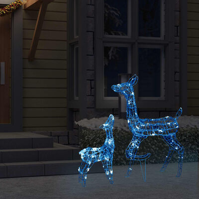 vidaXL Familia de renos de Navidad acrílico 160 LEDs azules