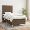 vidaXL Cama box spring con colch&oacute;n tela marr&oacute;n oscuro 90x190 cm