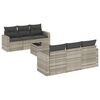 vidaXL Set de sof&aacute;s de jard&iacute;n 7 pzas con cojines rat&aacute;n PE gris claro