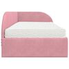vidaXL Estructura de Cama Esquina con Colch&oacute;n 2 pcs Rosa Terciopelo