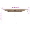 vidaXL Parasol de jardín Topo y Negro 295 x 295 x 245 cm
