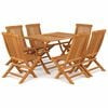 vidaXL Conjunto de comedor de jard&iacute;n 7 piezas madera maciza de teca