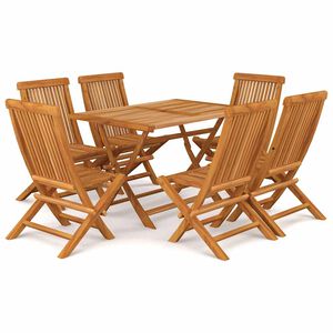 vidaXL Conjunto de comedor de jard&iacute;n 7 piezas madera maciza de teca