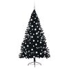 vidaXL &Aacute;rbol de Navidad Artificial Preiluminado Negro 180 cm PVC