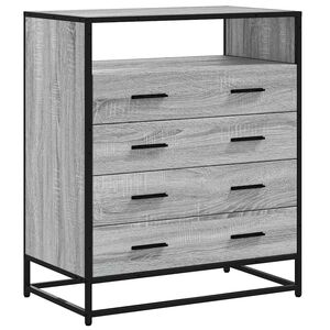 vidaXL Cajonera de madera contrachapada gris sonoma 70x41x83,5 cm