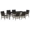 vidaXL Conjunto de Comedor de Jard&iacute;n 7 pcs Gris rat&aacute;n sint&eacute;tico